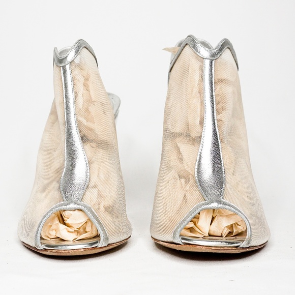 NICHOLAS KIRKWOOD Transparent Silver Mesh Booties - Picture 7 of 8